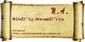 Mihály Annamária névjegykártya