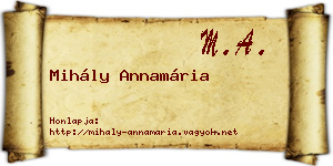 Mihály Annamária névjegykártya