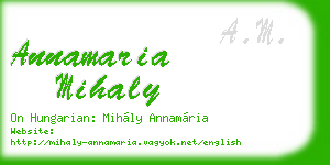 annamaria mihaly business card